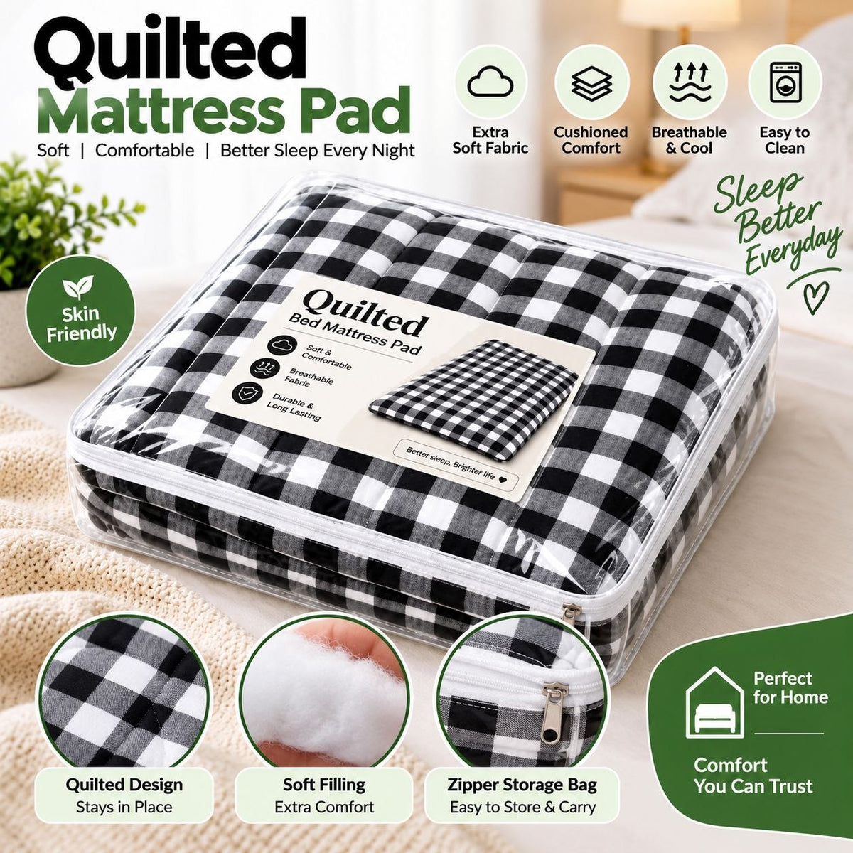 quiited mattress pad